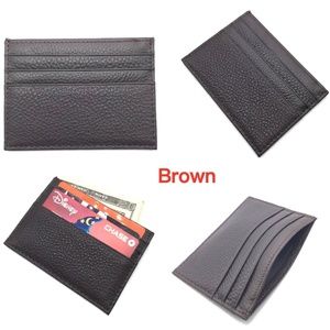 IXYVIA  Leather Wallet  Slim Card Holder -Brown